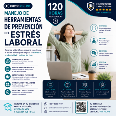 Curso Online: Manejo de Herramientas de Prevención del Estrés Laboral 120 hrs